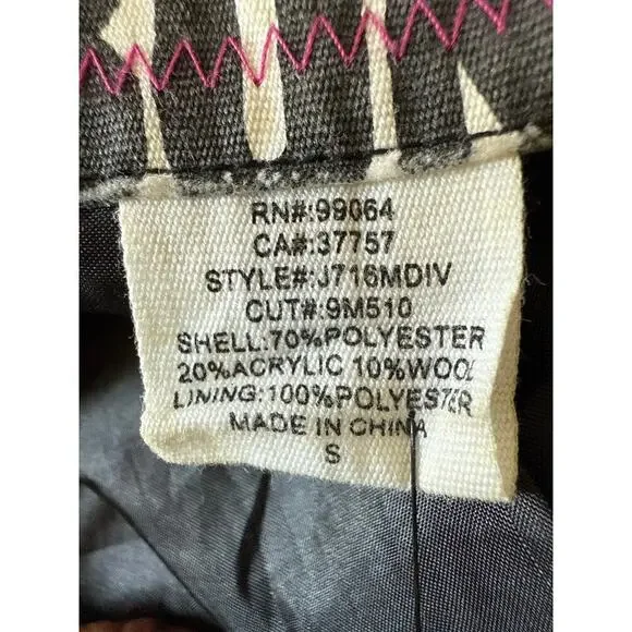 Billabong Black Coat with Fringe Womens Size S - Picture 9 of 12